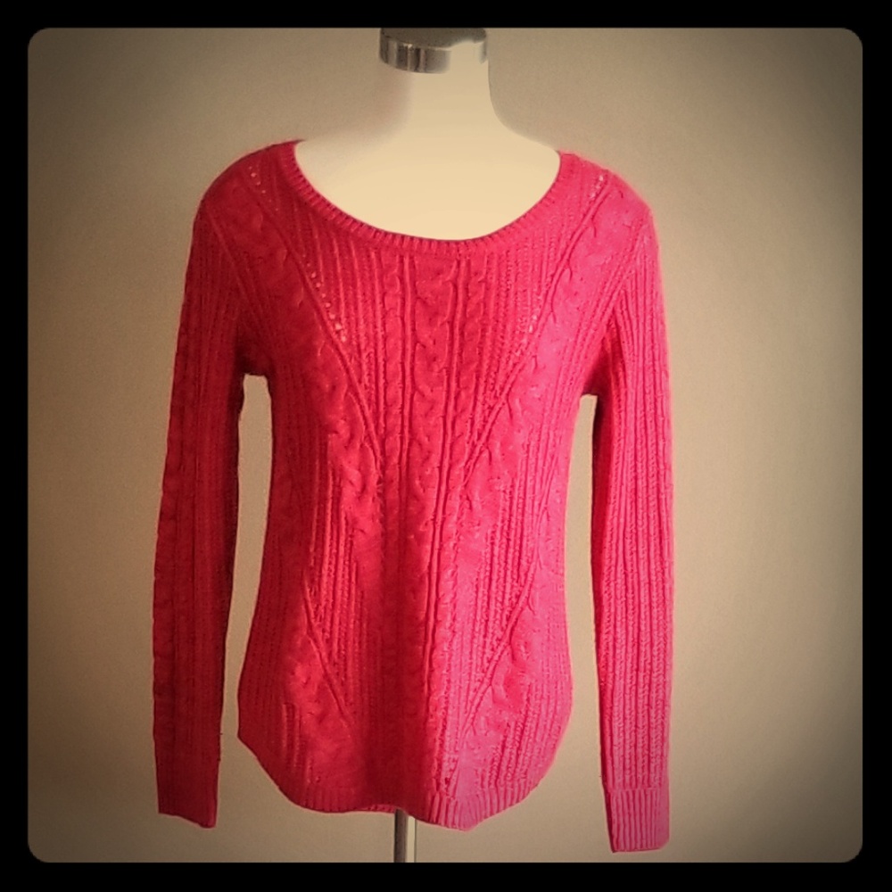 RED CROCHET SWEATER